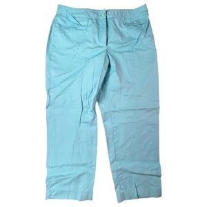 Rafaella plus size 14 bright sky blue straight leg pants EUC